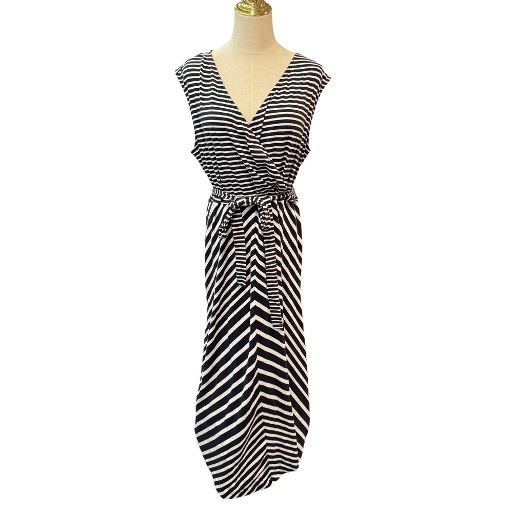 Talbots Black and White Striped Maxi Dress - Picture 3 of 8